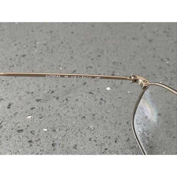 Marchon Autoflex w Flexon Eyeglasses Frames ONLY 40 Gold Full Rim 58-15-150 - Picture 9 of 16